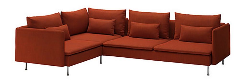 Sundal, oransje sofa fra Ikea, kr 10890. Foto: Produsenten